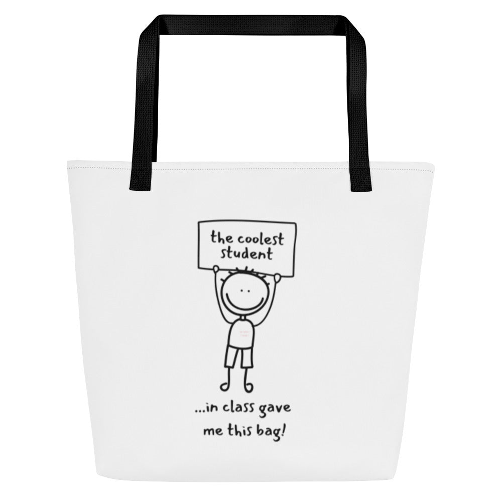 Cool Kid All-Over Print Large Tote Bag