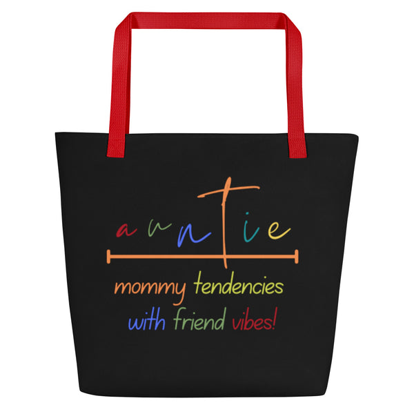 Auntie Rainbow All-Over Print Large Tote Bag