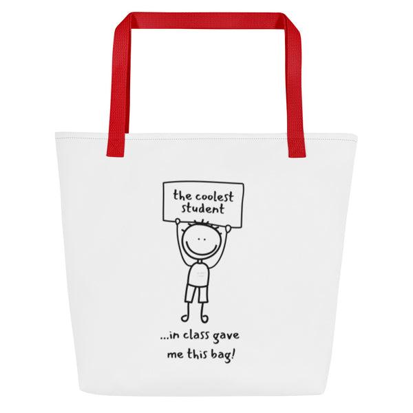 Cool Kid All-Over Print Large Tote Bag