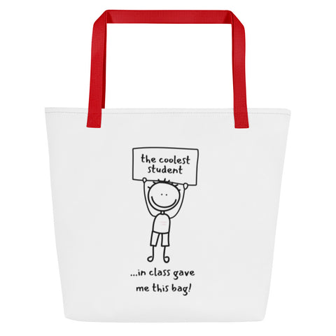 Cool Kid All-Over Print Large Tote Bag