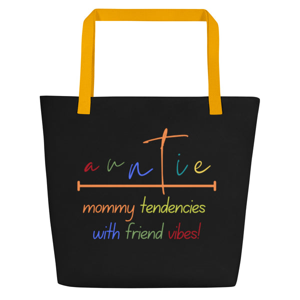 Auntie Rainbow All-Over Print Large Tote Bag