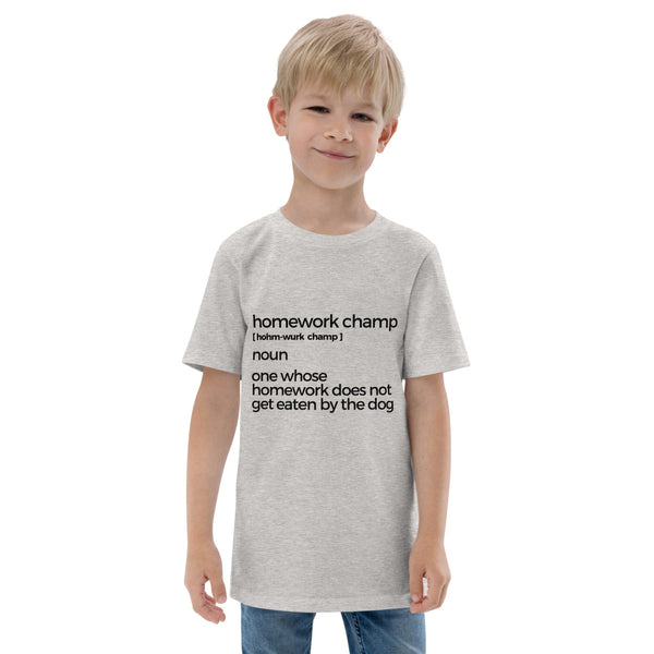 Homework Champ Youth jersey t-shirt