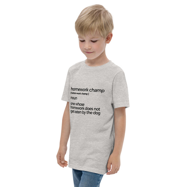 Homework Champ Youth jersey t-shirt