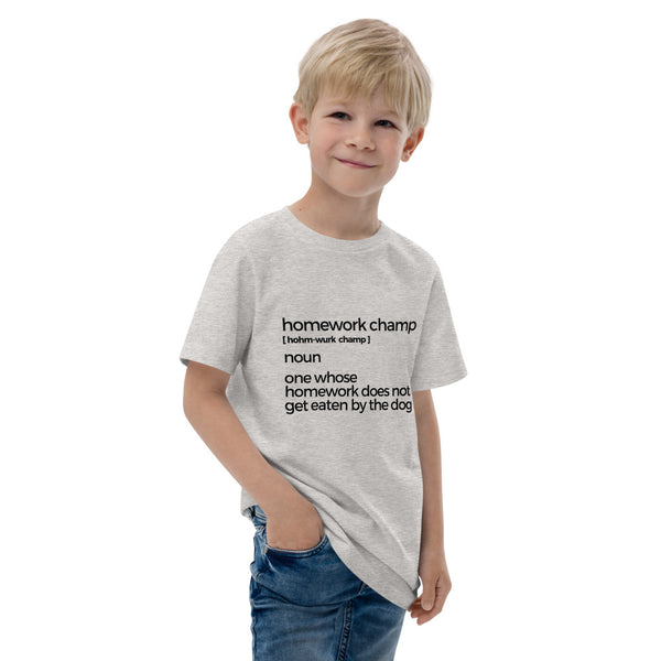 Homework Champ Youth jersey t-shirt