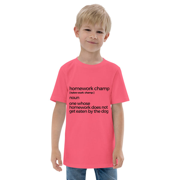 Homework Champ Youth jersey t-shirt