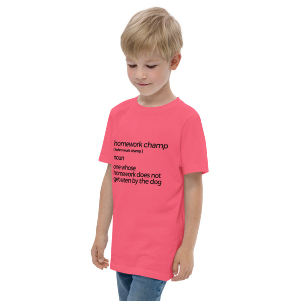 Homework Champ Youth jersey t-shirt