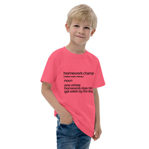 Homework Champ Youth jersey t-shirt