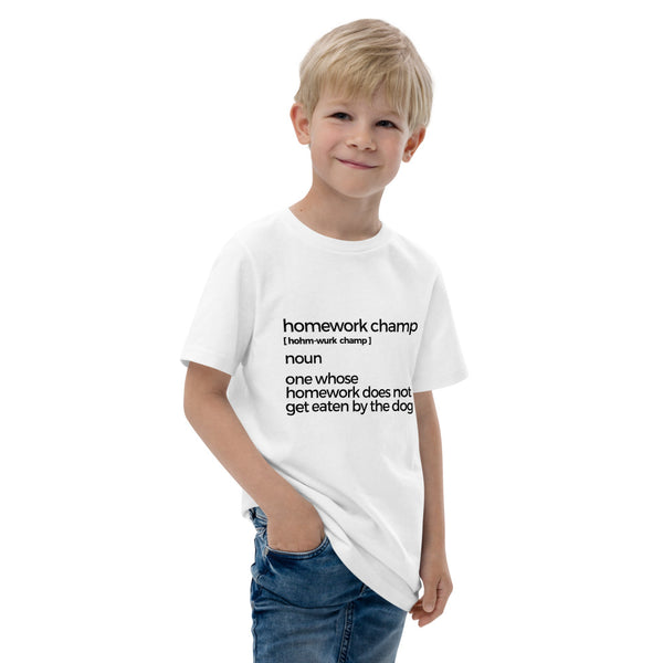 Homework Champ Youth jersey t-shirt